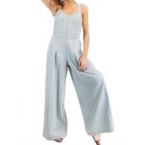 NEW EE:SOME scoop neck denim jumpsuit in mineral washed